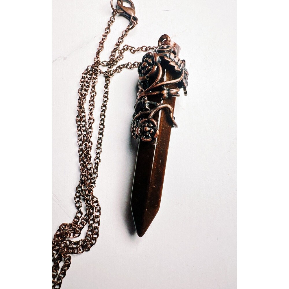 Vintage Necklace 90's Bronze Coastal Grandmother Cottagecore Pendant